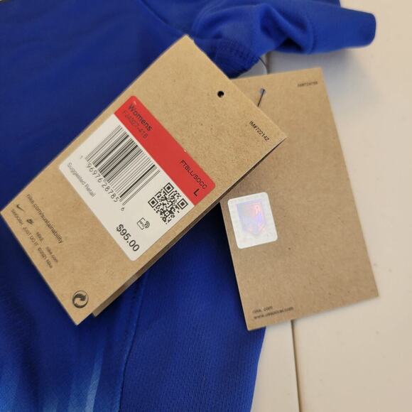 Nike USA 2024 Home Soccer Jersey Womens Large Blue Red Dri Fit Wicking Stretch - Picture 7 of 9